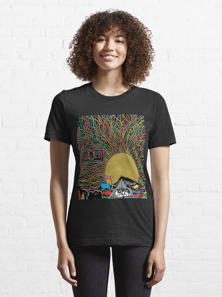Alternate view of Glastonbury Festival Colourful Sunset Scene Graphic - perfect for Clothing, Prints & Merchandise Essential T-Shirt
