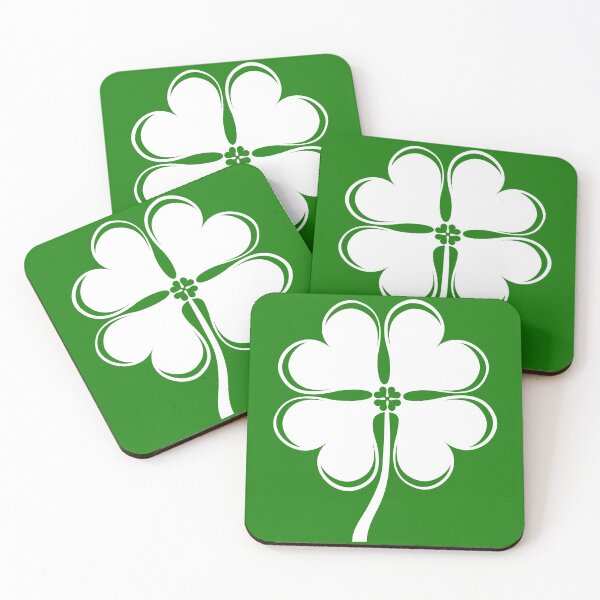 Item preview, Irish St Patricks Day Lucky Green Four Leaf Clover, white designed and sold by Yurii Novosad.