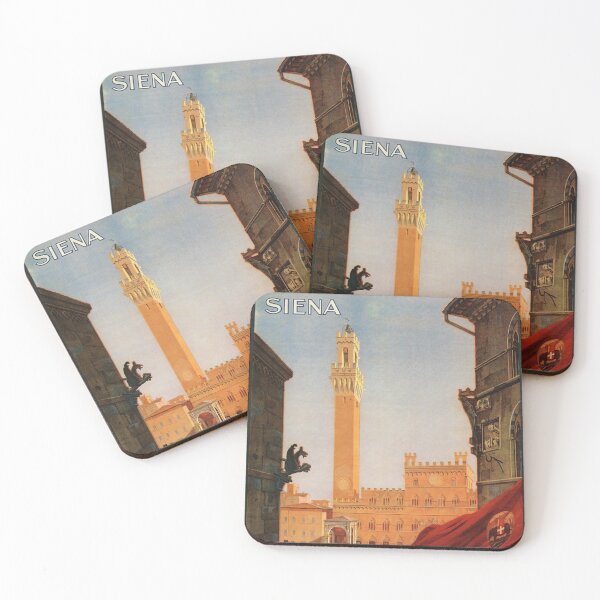 Item preview, SIENA TUSCANY ITALY Palazzo Pubblico & Torre del Mangia Vintage Tourism Poster designed and sold by retroposters.