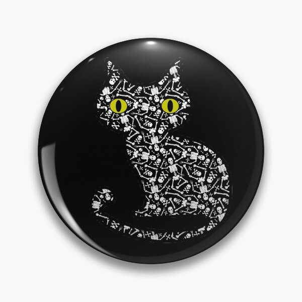 Item preview, Black Cat with Skulls & Skeletons Tattoo Pattern designed and sold by Epitome Girl.