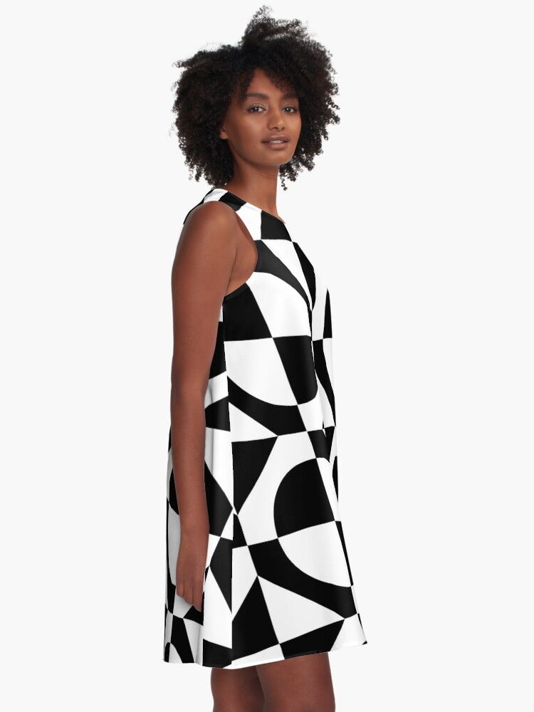 1960s black and white dress