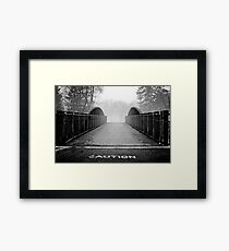 caution. Framed Print
