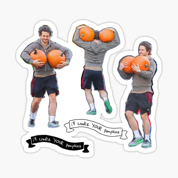 Hugh Dancy & his pumpkins Sticker
