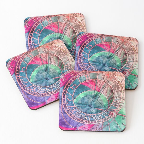 Item preview, Zodiac Abstract Clock in Pink and Purple designed and sold by Paulele.