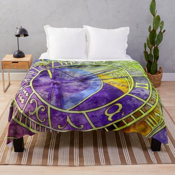 Item preview, Zodiac Abstract Clock in Yellow, Blue and Green designed and sold by Paulele.