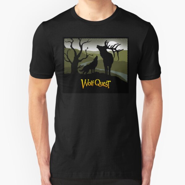 Wolf and Elk Duet - WolfQuest Dream Slim Fit T-Shirt