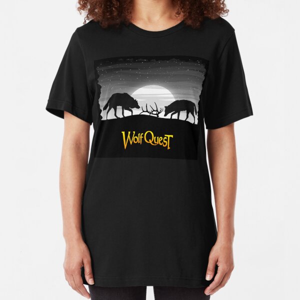 Wolves and Elk Antlers - WolfQuest Dream Slim Fit T-Shirt