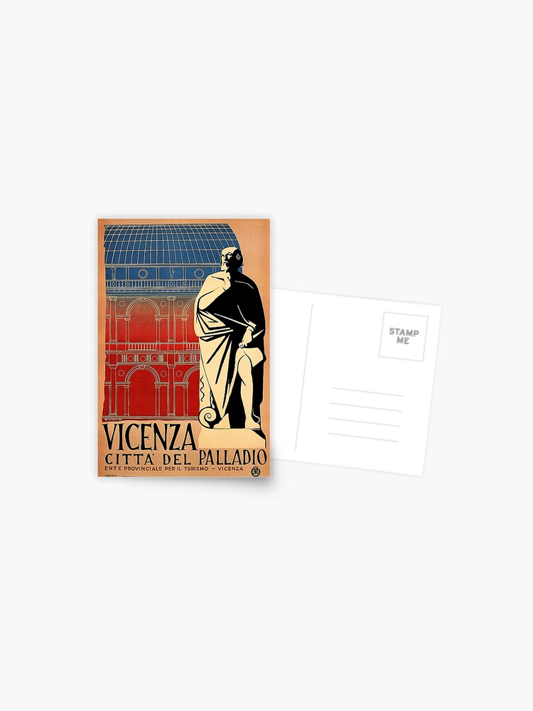 Carte Postale Vicenza Citta Del Palladio Italie Vintage Tourisme Voyage Publicite Art Affiche Par Retroposters Redbubble