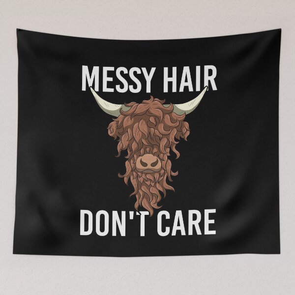 Item preview, Messy Hair Don't Care Funny Highland Cow designed and sold by BornDesign.
