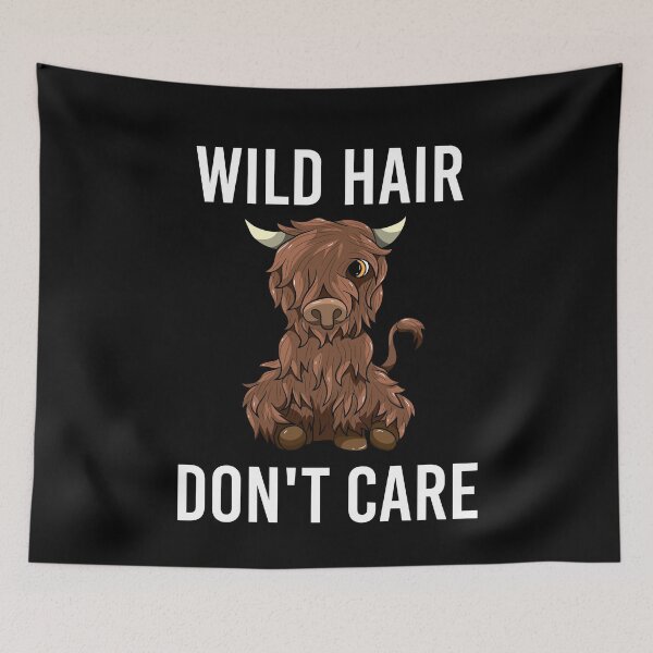 Item preview, Wild Hair Don't Care Funny Highland Cow designed and sold by BornDesign.