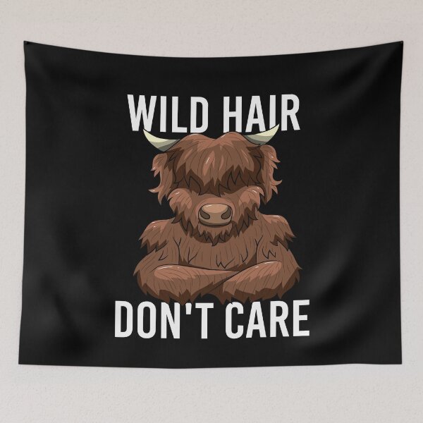 Item preview, Wild Hair Don't Care Funny Highland Cow designed and sold by BornDesign.
