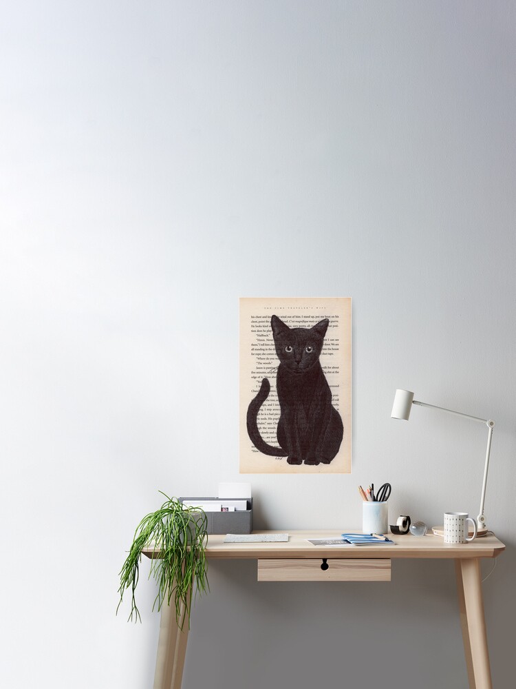 Poster Croquis De Chat Noir Dessin Illustration Impression D Art De Page De Livre Vintage Par Rbex Art Redbubble