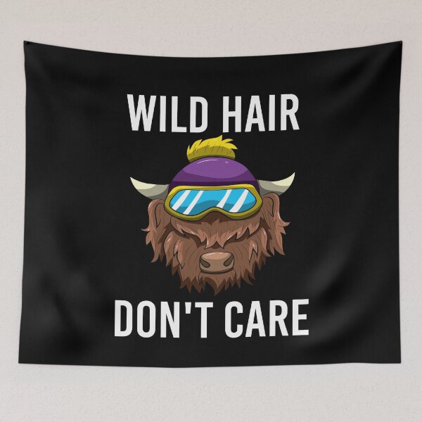 Item preview, Wild Hair Don't Care Funny Highland Cow designed and sold by BornDesign.