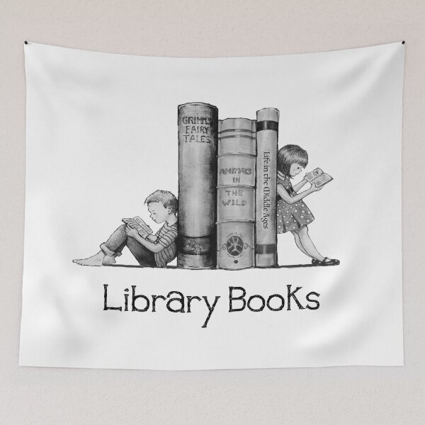 Item preview, Library Books, Kids Reading, Pencil Art, Encourage Reading, Fantasy Art designed and sold by JoyfulWhimsy.