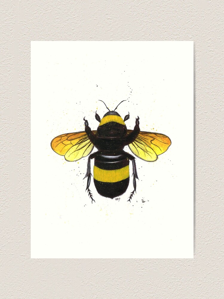 Insect Wall Art Bumble Bee Print Bumble Bee Art Art & Collectibles ...