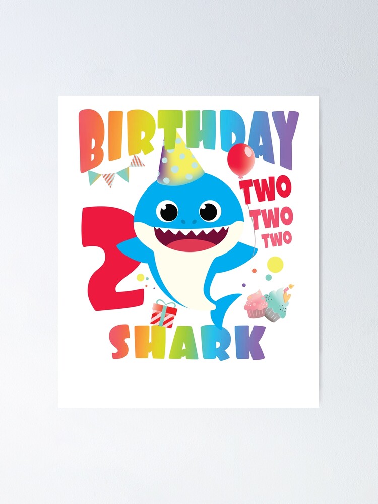 Póster for Sale con la obra «Kids Kids Baby Shark 3 años 3er cumpleaños Doo  Doo» de EdgarshiEnli