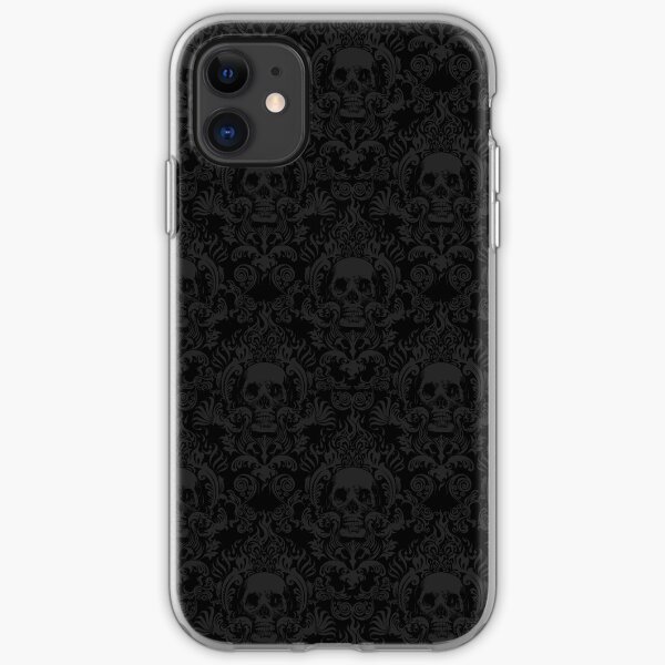 Skull Damask Wallpaper iPhone Soft Case
