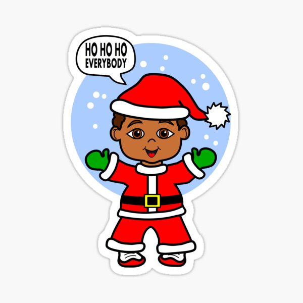 Cute Cartoon Boy Dressed Like Santa Sticker