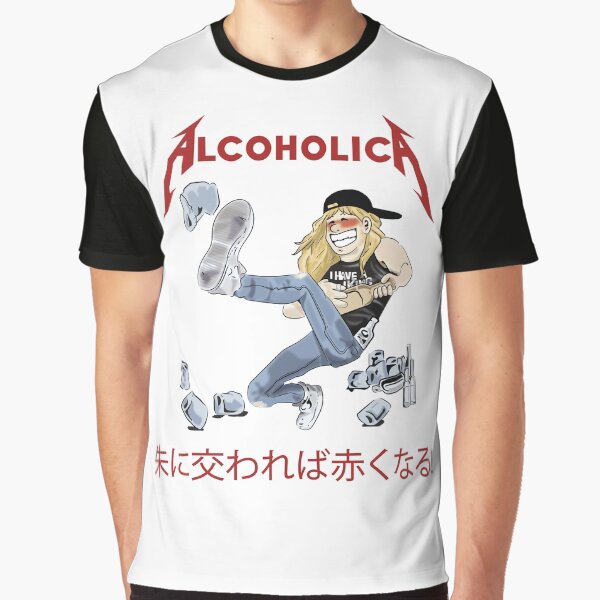 Alcoholica Young Drunk James Hetfield Metallica Cartoon Illustration Graphic T-Shirt
