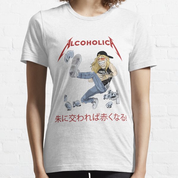 Alcoholica Young Drunk James Hetfield Metallica Cartoon Illustration Essential T-Shirt