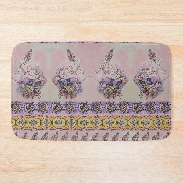 Item preview, Bohemian Pattern Mushroom and the Bee in Pink, Purple, Yellow designed and sold by WatersEdgeGal.