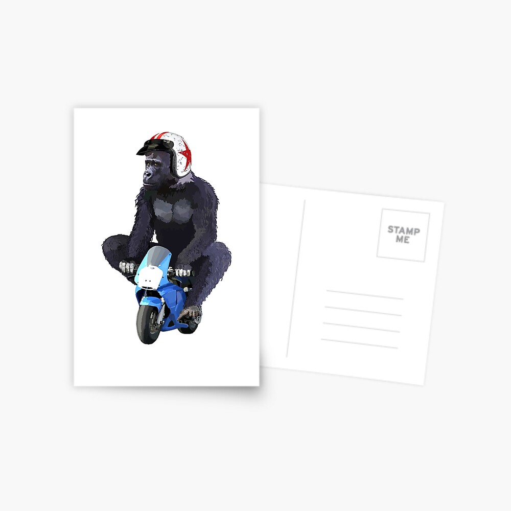 Gorilla Biker Postcard