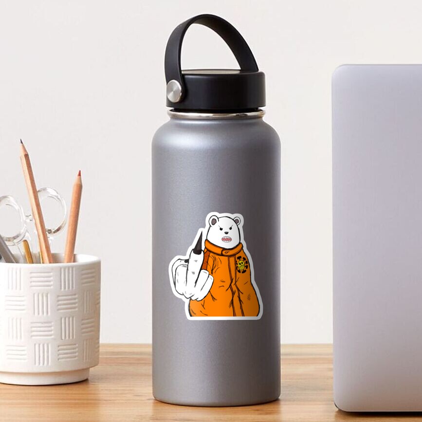 MINISO We Bare Bears- Water Bottle with Straw (Type B) Grizzly Bear