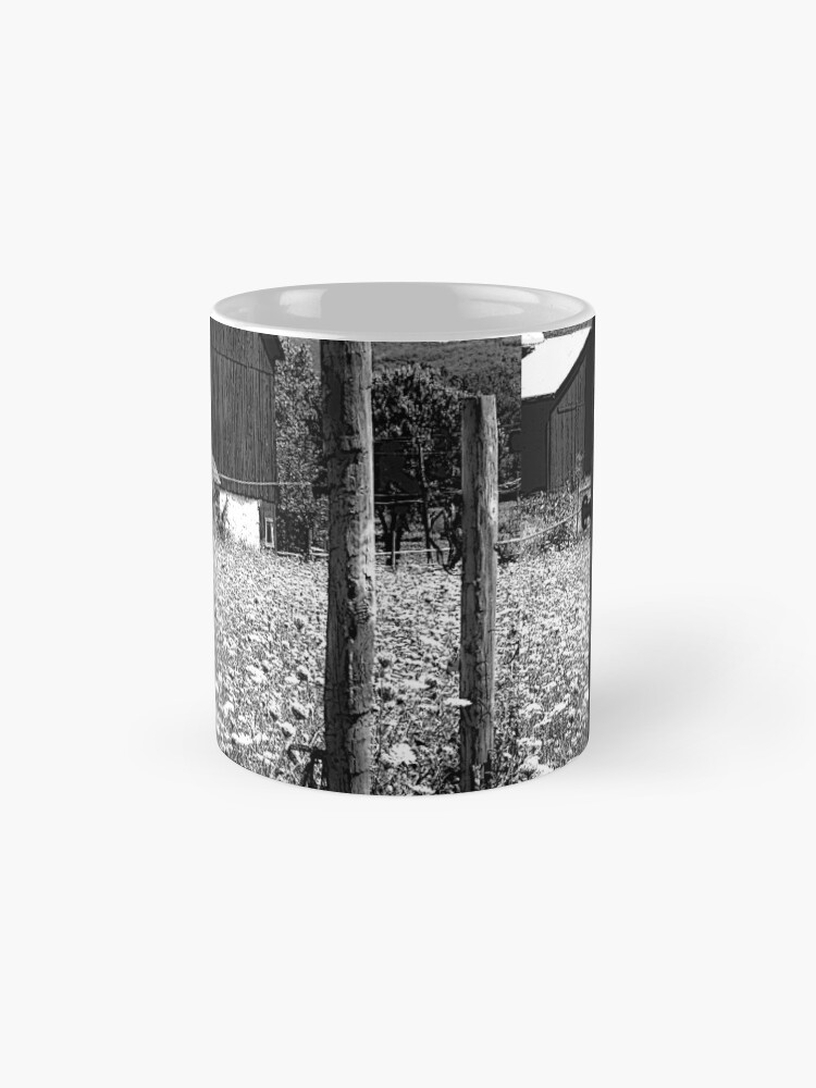 Alternate view of All the Queens Barn /Features Field of Queen Ann Lace/Fence Coffee Mug