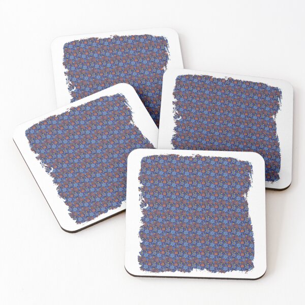 Aperçu de l'œuvre Motif de fleurs florales vibrantes de couleur bleue créée et vendue par ramwebroom.