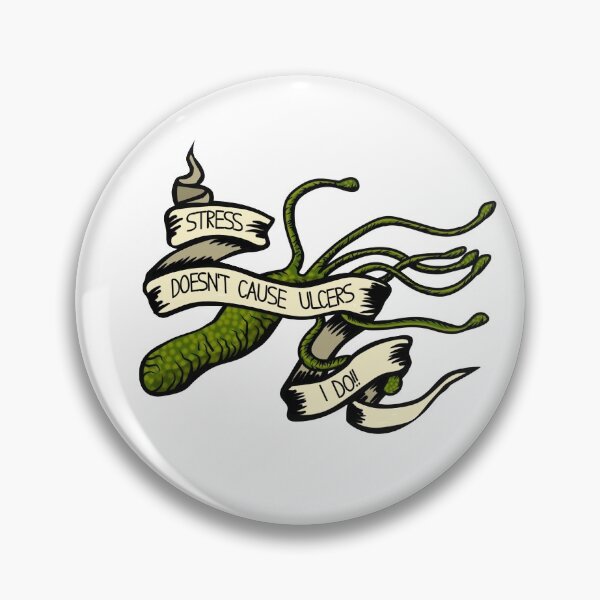 Item preview, Stress doesn’t cause ulcers, I do! - H Pylori microbe bacteria tattoo art designed and sold by spankyspangler.