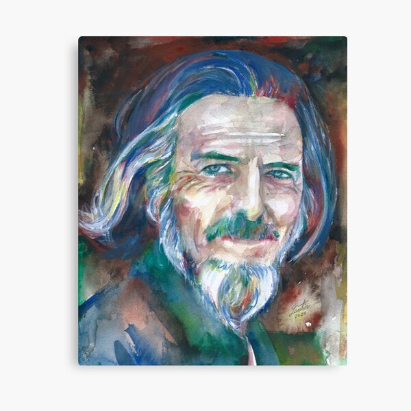 ALAN WATTS acuarela retrato.15 Lienzo