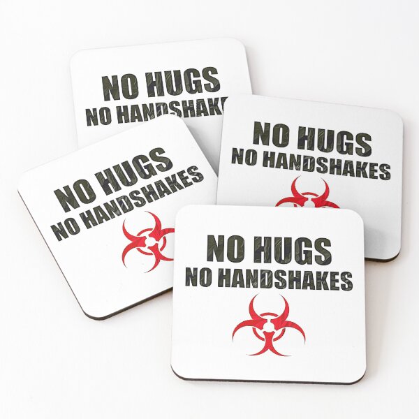 Item preview, No Hugs, No Handshakes During Coronavirus Outbreak Biohazard Symbol designed and sold by AlanPhotoArt.