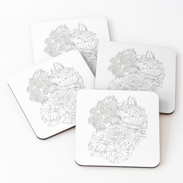 Item preview, Monochrome Cabbage rose bouquet - white designed and sold by heydaydesign.