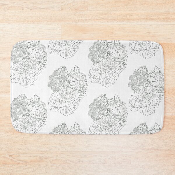 Item preview, Monochrome Cabbage rose bouquet - white designed and sold by heydaydesign.