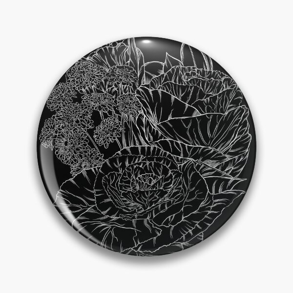 Item preview, Monochrome cabbage rose bouquet - black designed and sold by heydaydesign.