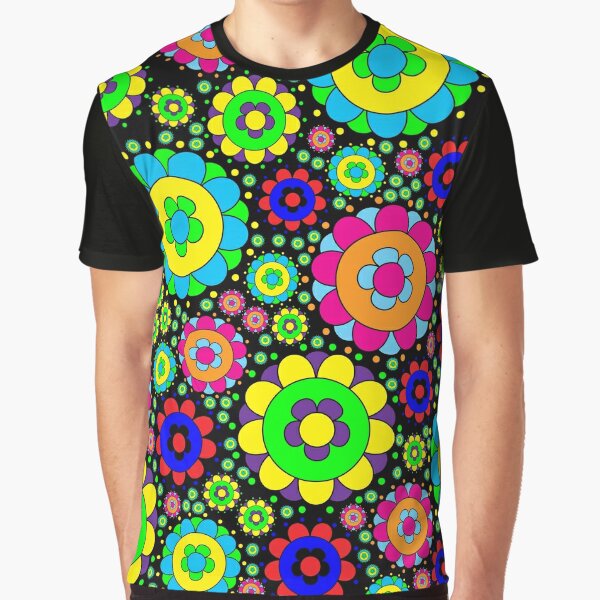 Retro Flower Psychedelic T-shirt Trippy Graphic Tees 