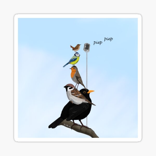 Item preview, Garden Backyard BIrds Painting designed and sold by jz-birds.