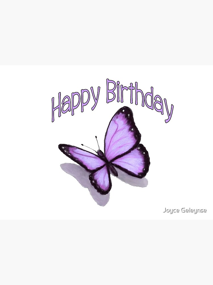 Impression Rigide Joyeux Anniversaire Papillon Violet Illustration Insecte Faune Par Joyce Redbubble