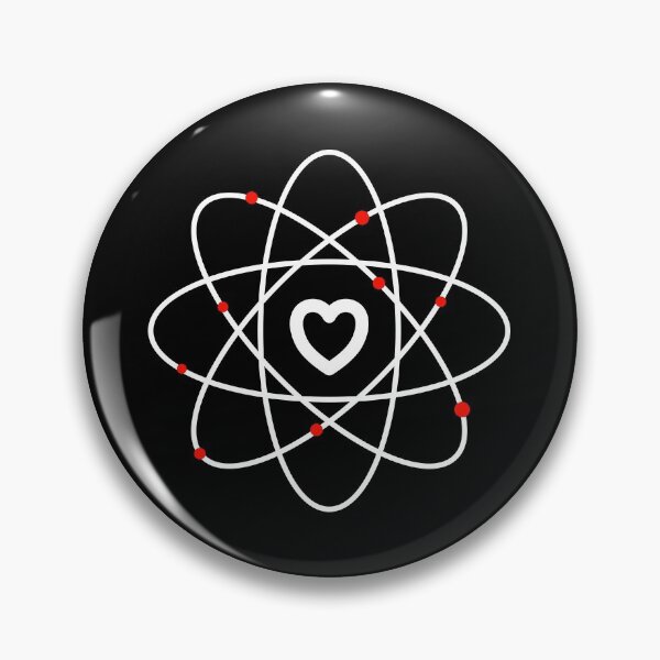 Item preview, Heart atom with red electrons designed and sold by NerdySherds.