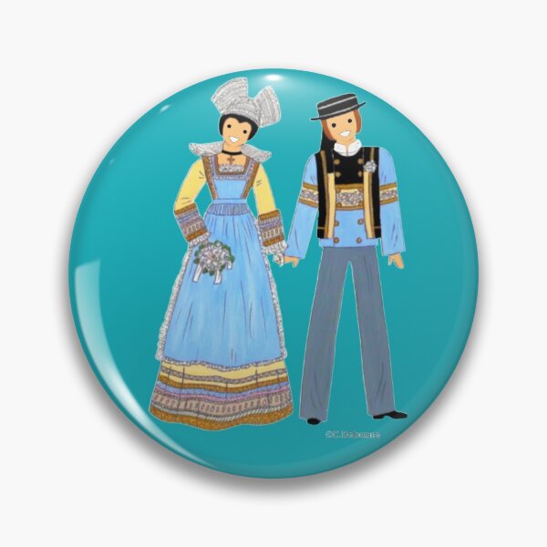 Item preview, Married from BRETAGNE, France. Color background designed and sold by Catherine Debusne.