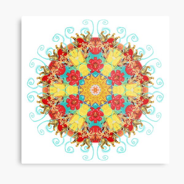 Fierce Compassion of Durga Mandala Metal Print