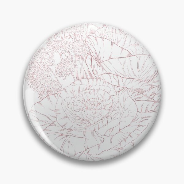 Item preview, Monochrome cabbage rose bouquet - pink and white designed and sold by heydaydesign.