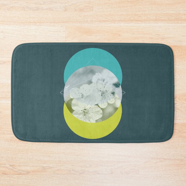 Item preview, Blue lime blossoms circles geometric collage designed and sold by by-jwp.