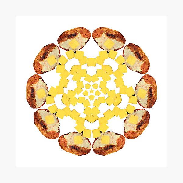 Buttered Baked Potato Mandala Photographic Print