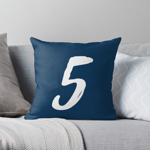 Calligraphy Fancy Number 5 Throw Pillow