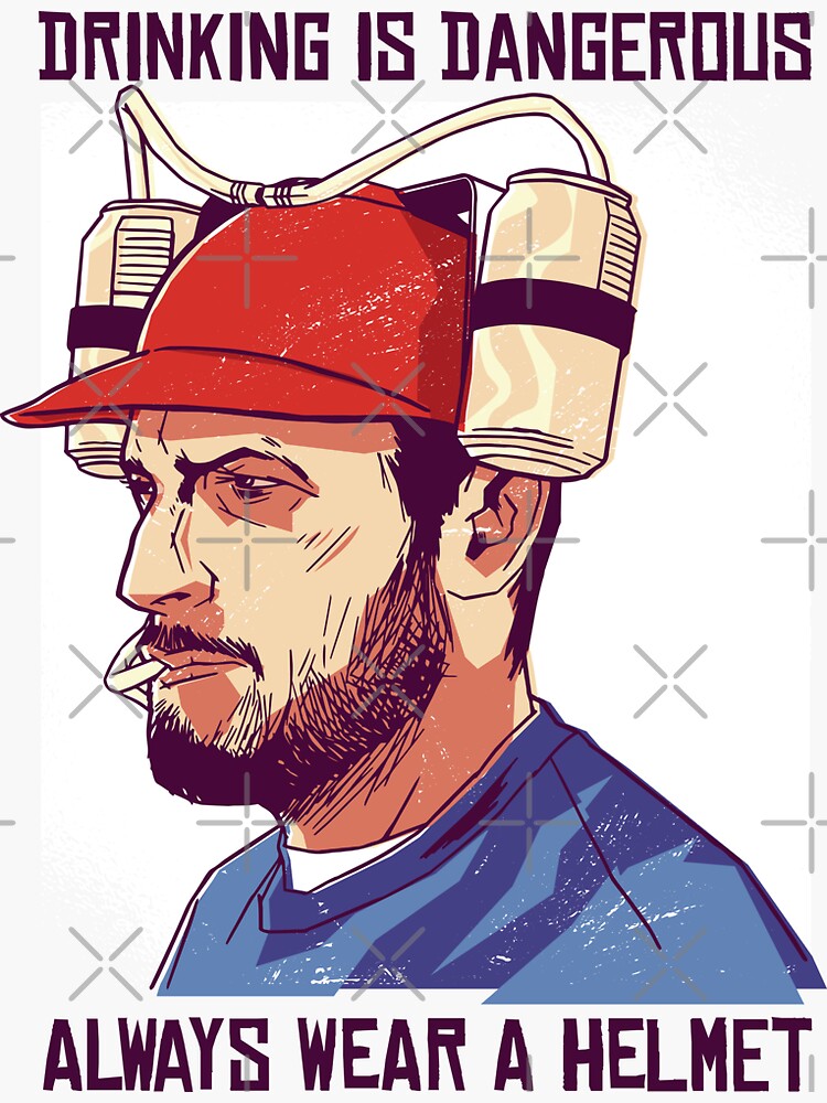 "Funny Beer Helmet" Sticker for Sale by LukasNowak Redbubble