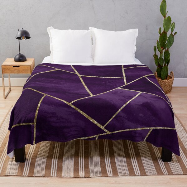 Item preview, Dark Purple Ink Gold Geometric Glam #1 #geo #decor #art (Photo of Foil Only - Not Reflective) designed and sold by Anita's & Bella's Art.