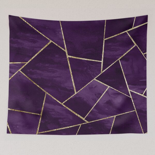 Item preview, Dark Purple Ink Gold Geometric Glam #1 #geo #decor #art (Photo of Foil Only - Not Reflective) designed and sold by Anita's & Bella's Art.