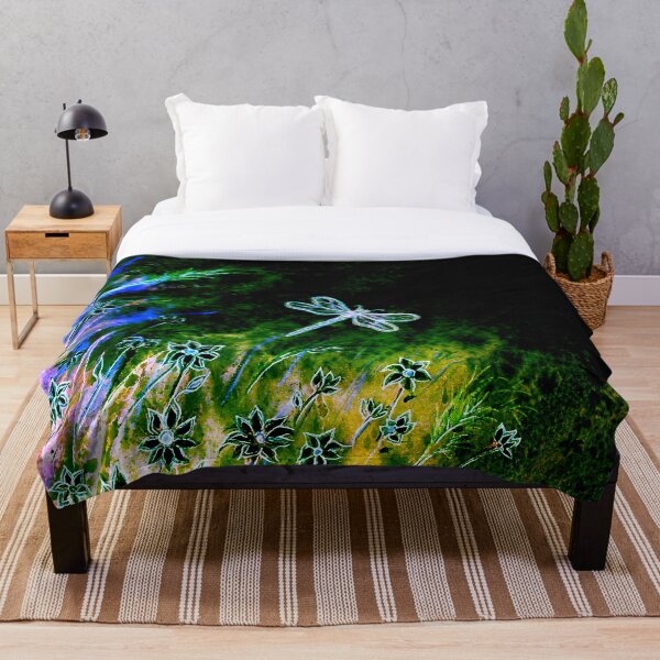 Angel Dragonfly Throw Blanket