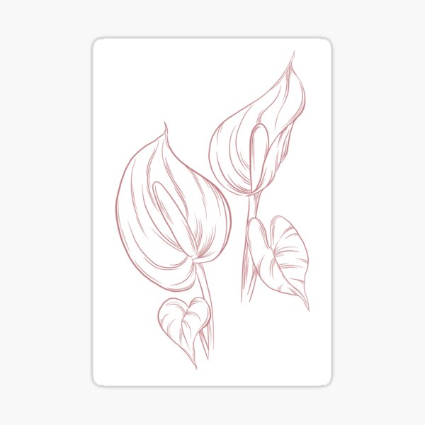 Anthurium pink flower pattern Sticker